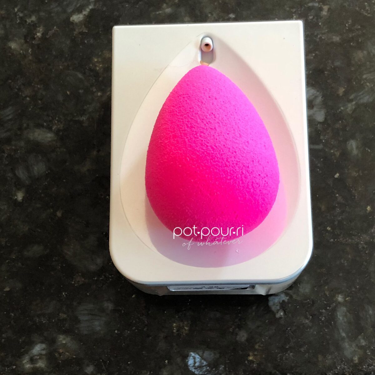 BEAUTY BLENDER FITS INTO EGG-SHAPED WELL