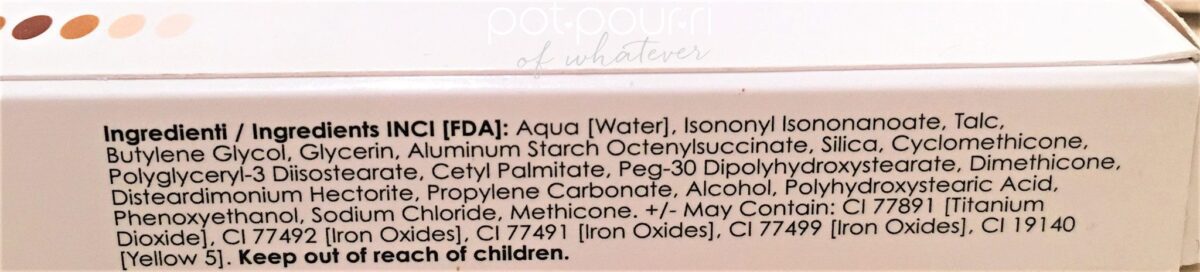 Natasha Denona Eye Lighter Ingredients