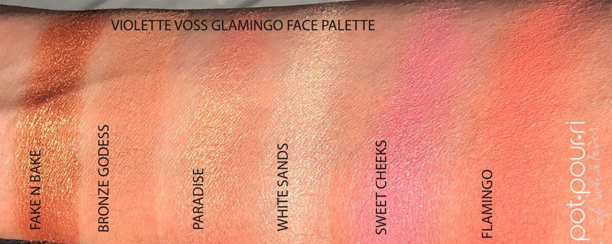 GLAMINGO FACE PALETTE SWATCHES TAKEN IN NATURAL SUNLIGHT