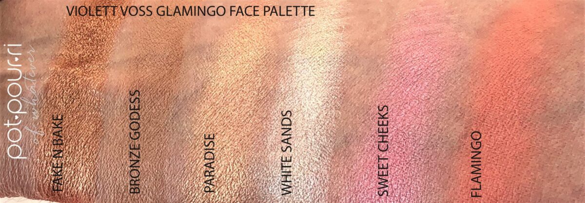 GLAMINGO FACE PALETTE SWATCHES TAKEN WITH INDOOR LIGHTING